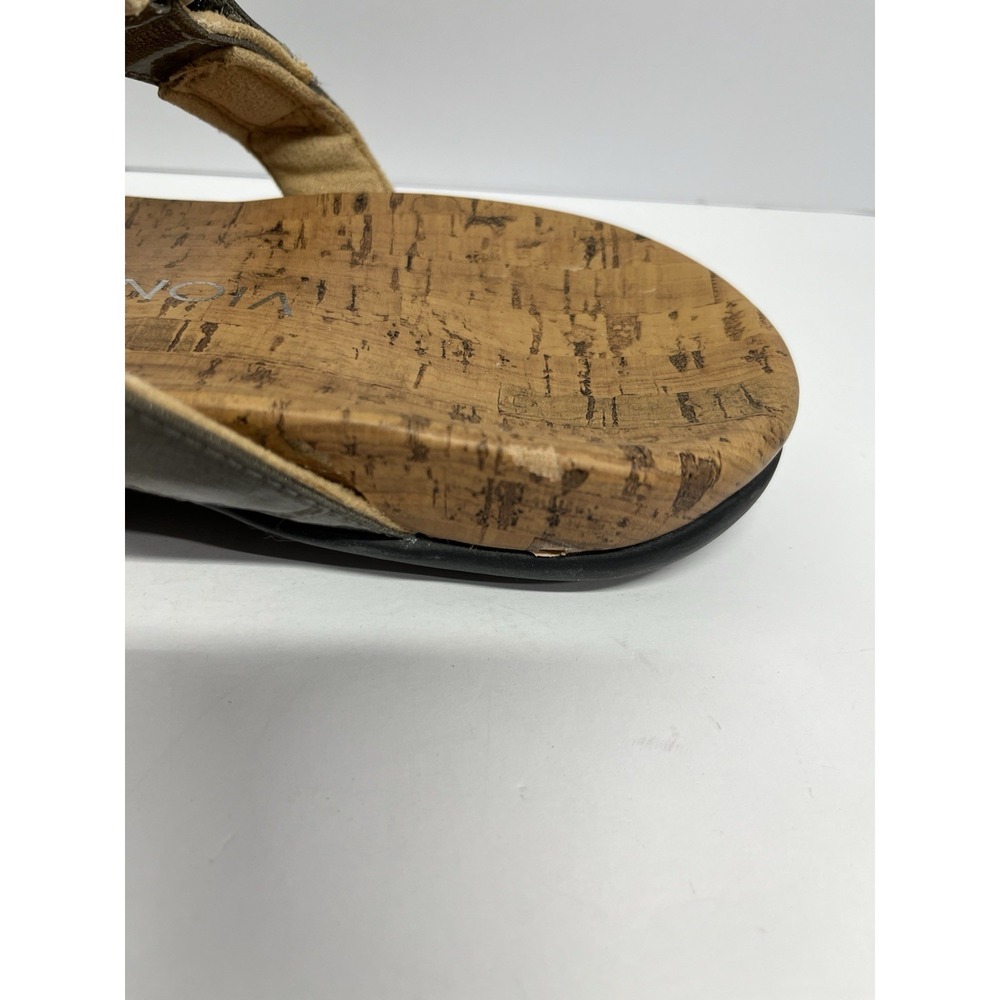 Vionic | Woman's Viviana Embellished Metallic Bronze Cork Footbed Sandals, 9Wide - Picture 6 of 9